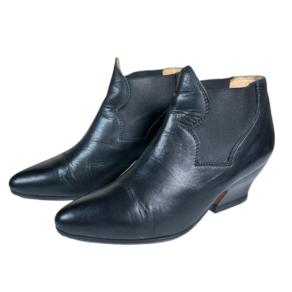 ACNE STUDIOS Alma Western Inspired Leather Ankle Booties in black - Picture 4 of 12